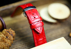 bright red alligator leather watch strap – photo 7