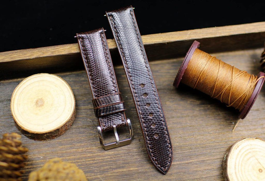 dark brown lizard leather watch strap – photo 8