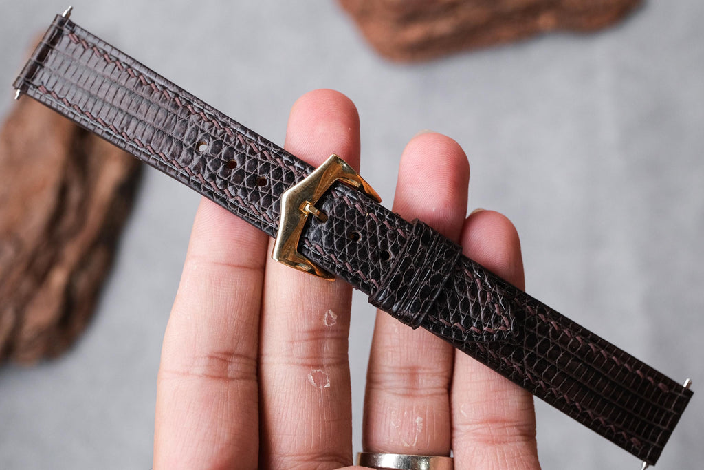 dark brown teju lizard leather watch strap – photo 7