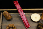 oxblood dark red lizard leather watch strap – photo 8
