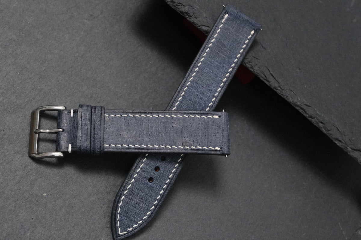 blue gray & black babele leather watch strap – photo 6