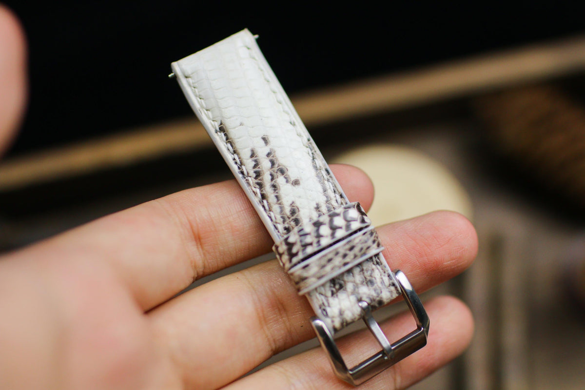Himalayan White lizard leather watch strap – photo 8