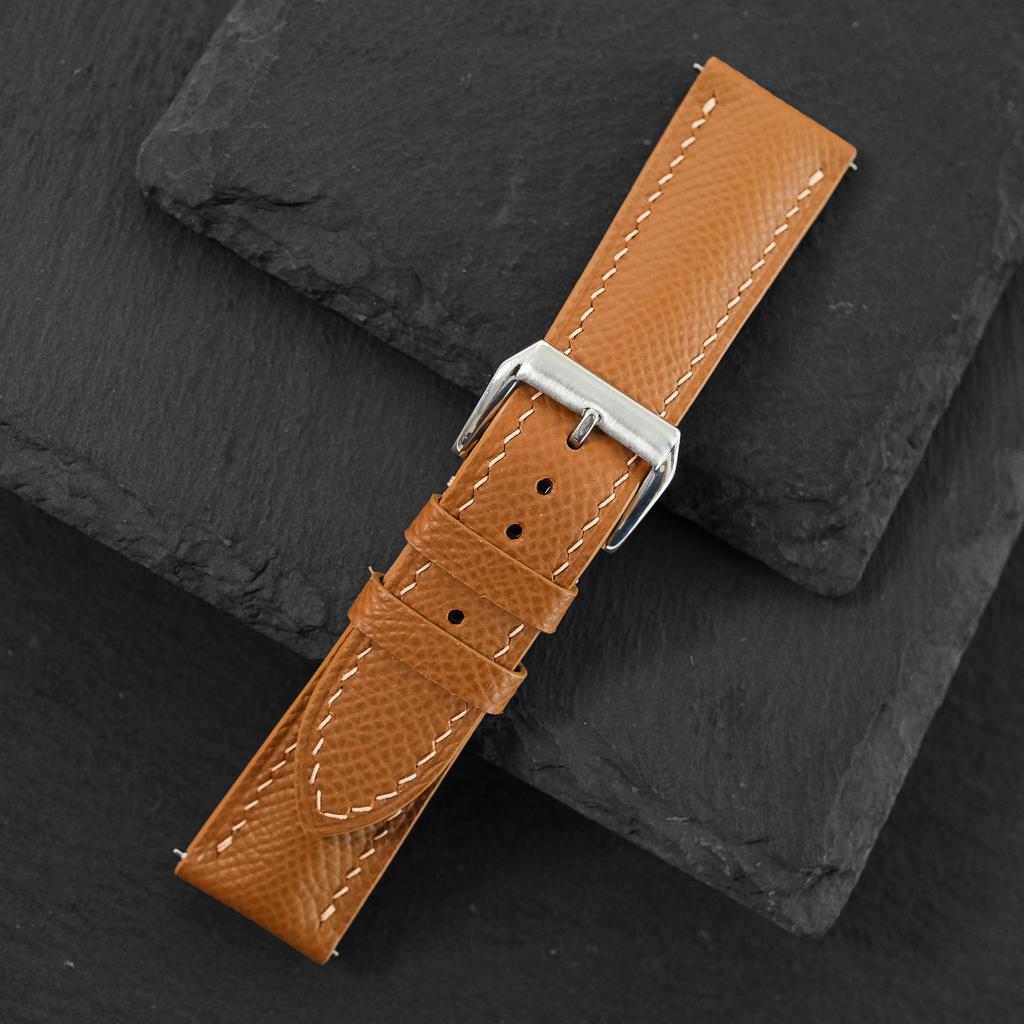 golden brown epsom leather watch strap – photo 7