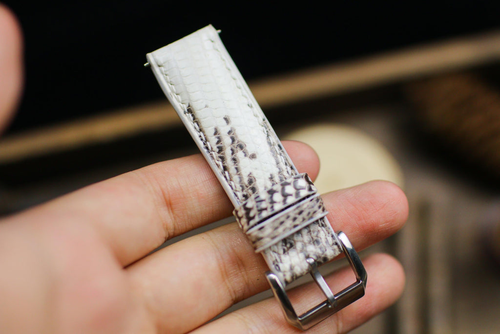 black & white lizard leather watch strap – photo 8