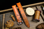 orange & black lizard leather watch strap – photo 8
