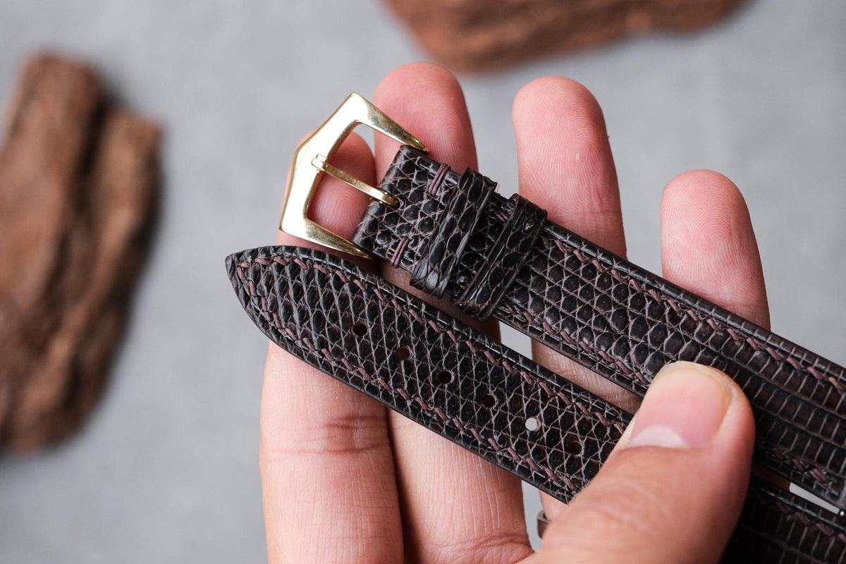 dark brown teju lizard leather watch strap – photo 8