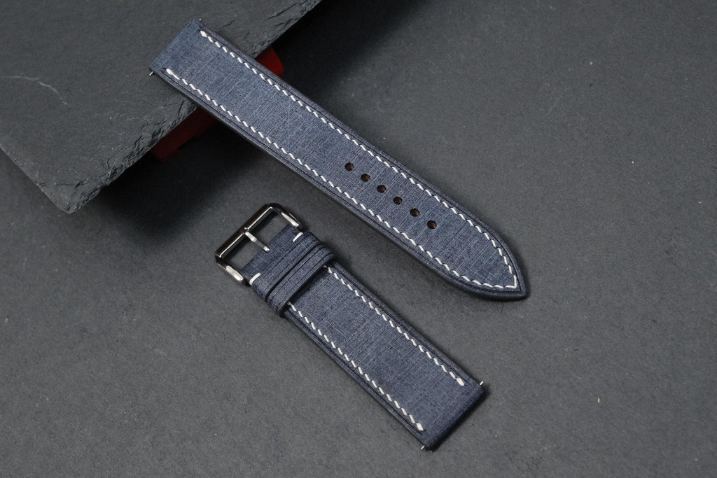 blue gray & black babele leather watch strap – photo 7