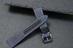 blue gray canvas leather watch strap – photo 8