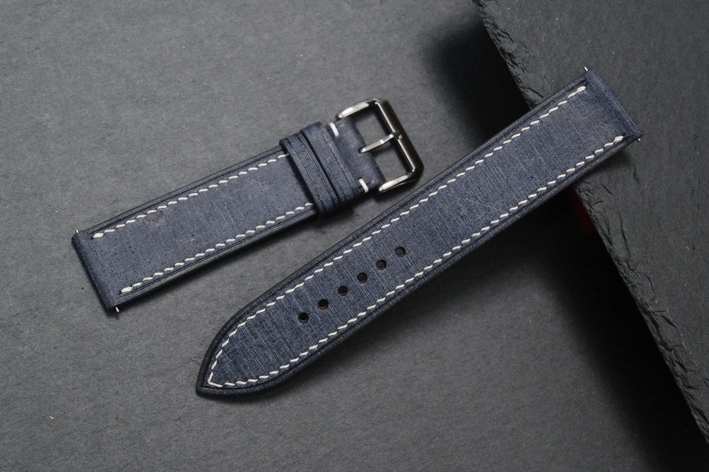blue gray & black babele leather watch strap – photo 8