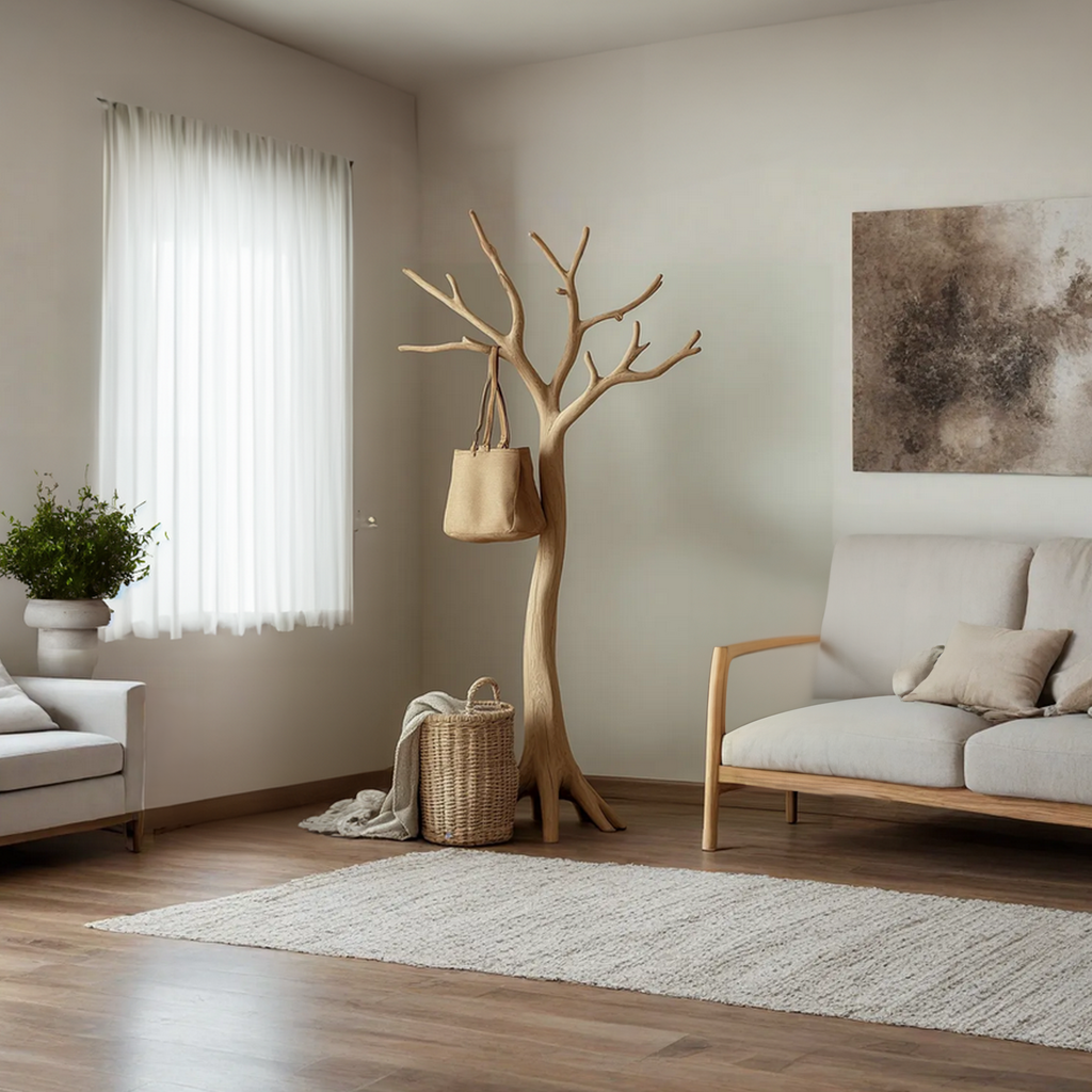 Driftwood Branch Wall-Mounted Coat Rack in Solid Wood - view 2
