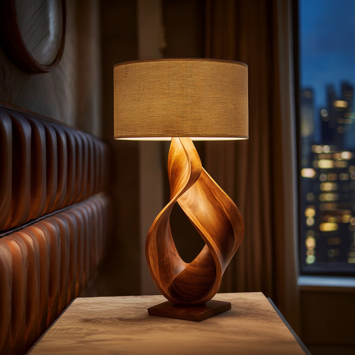 Monkey Pod Sculptural Table Lamp for Desk or Studio
