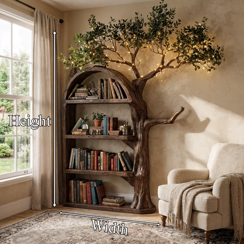 Rustic Tree Branch Wall Bookshelf with Hidden Brackets - view 8