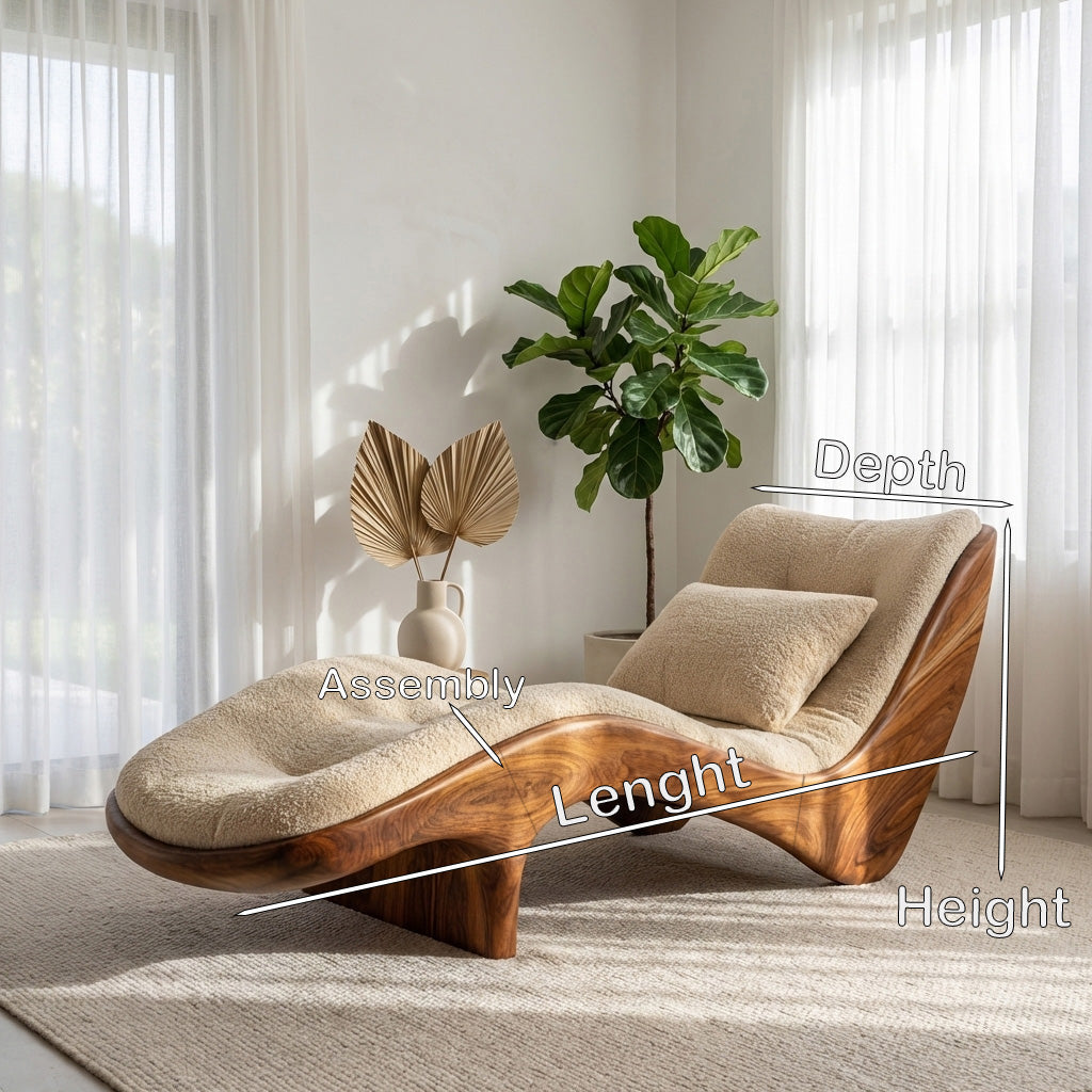 Solid Wood Wave Lounge Chair for Reading Nook - view 8
