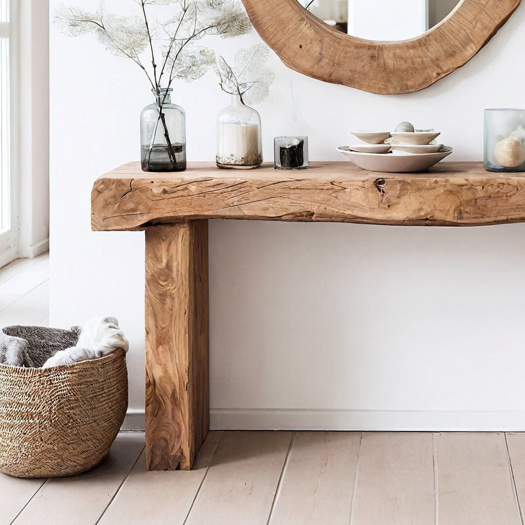 Reclaimed Wood Entryway Console Table with Clean Contemporary Lines - view 3
