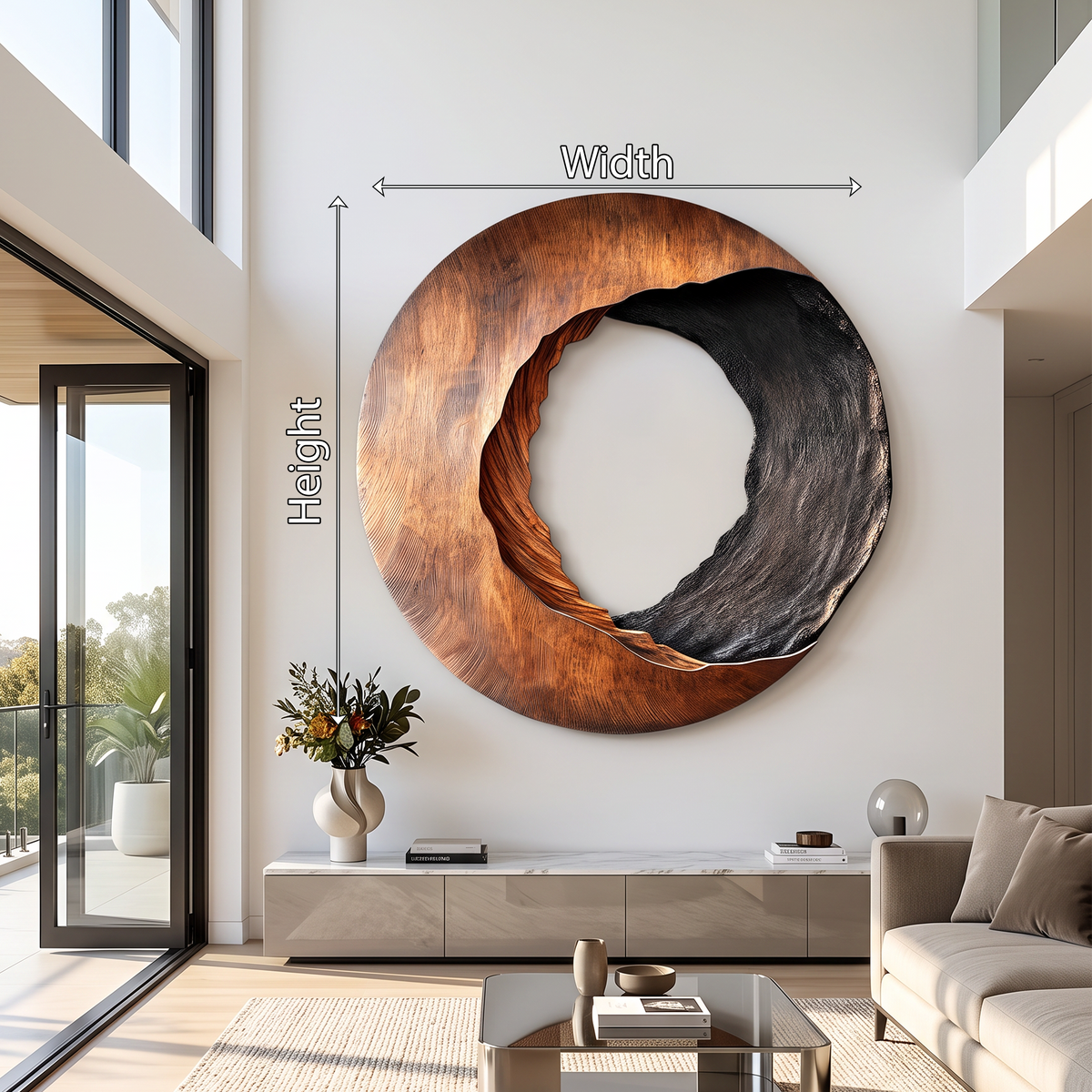 Solid Wood 3D Wave Sculpture Wall Art for Living Room - view 6
