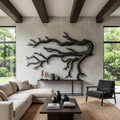 Driftwood Root Sculptural Wall Art in Solid Natural Wood in Black finish