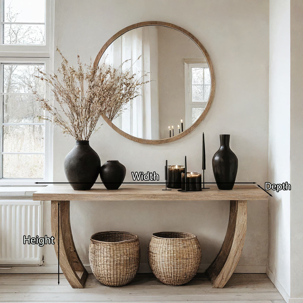 Handcrafted Natural Wood Entryway Console Table, Clean Lines - view 5