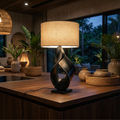 Monkey Pod Sculptural Table Lamp for Desk or Studio in Black finish