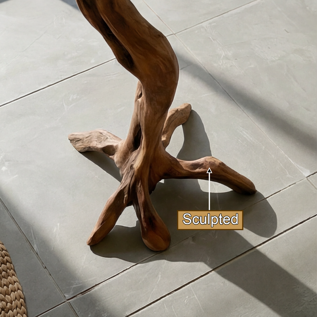 Twisting Trunk Solid Wood Tree Coat Rack with Root Base - view 5