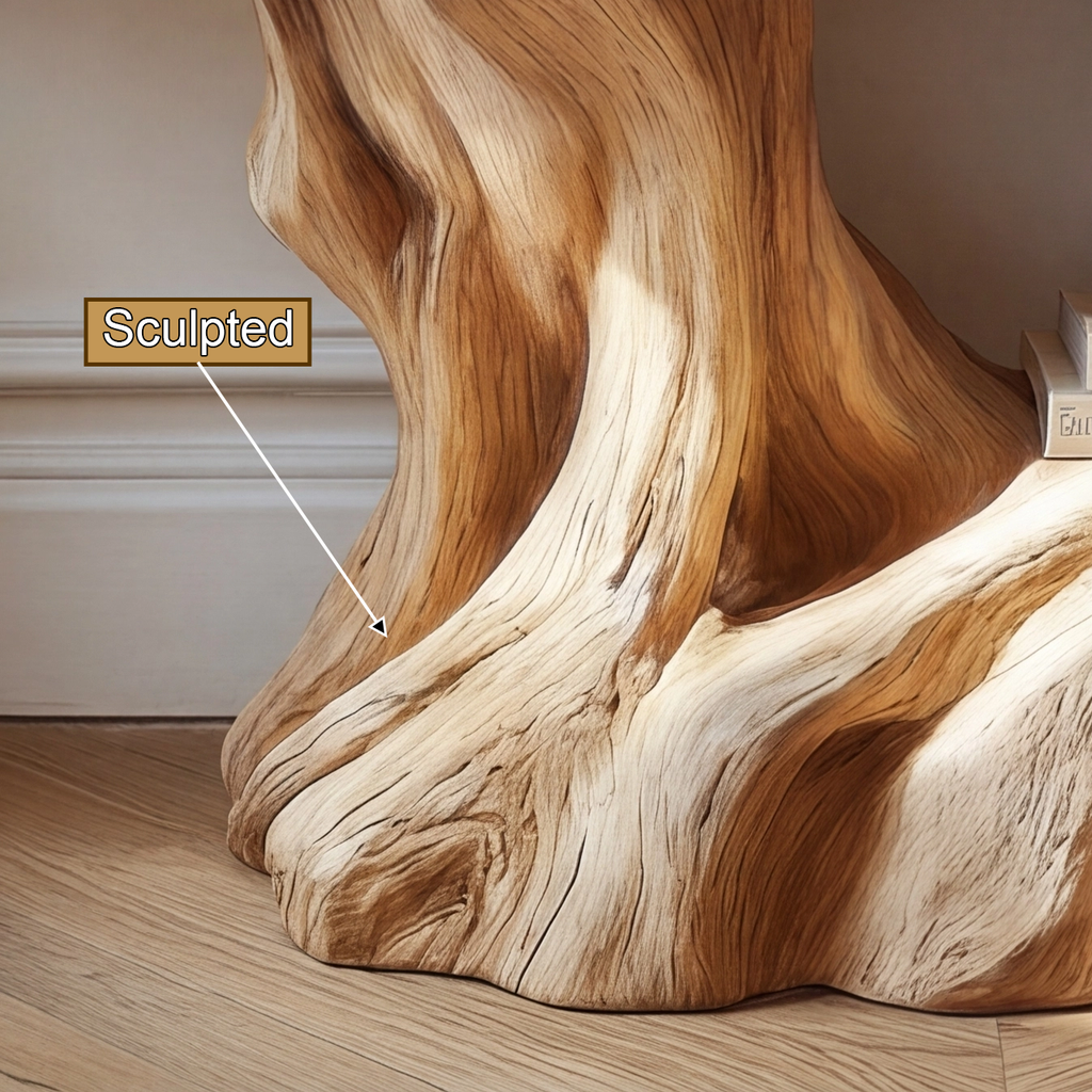 Solid Wood Console Table with Root-Inspired Sculpted Open Base - view 12