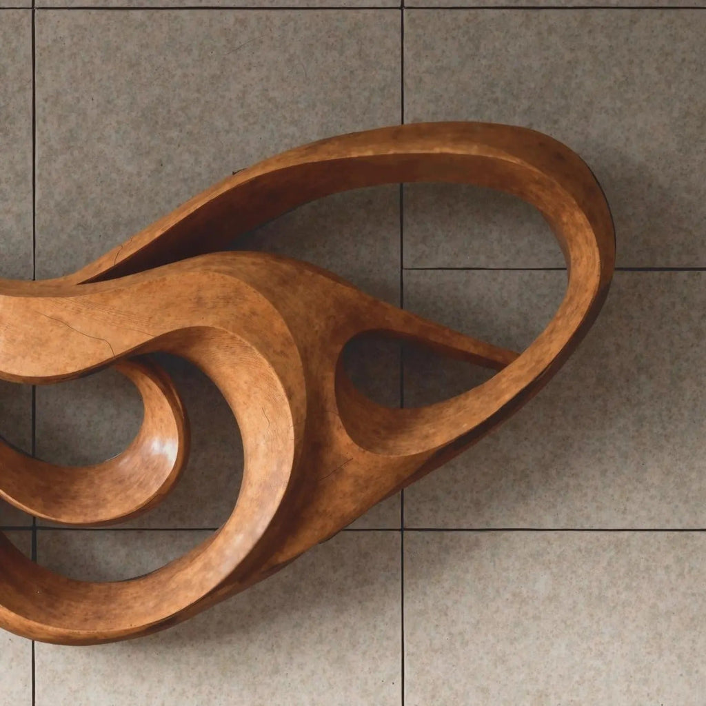Modern Abstract Carved Solid Wood Wall Sculpture - view 3