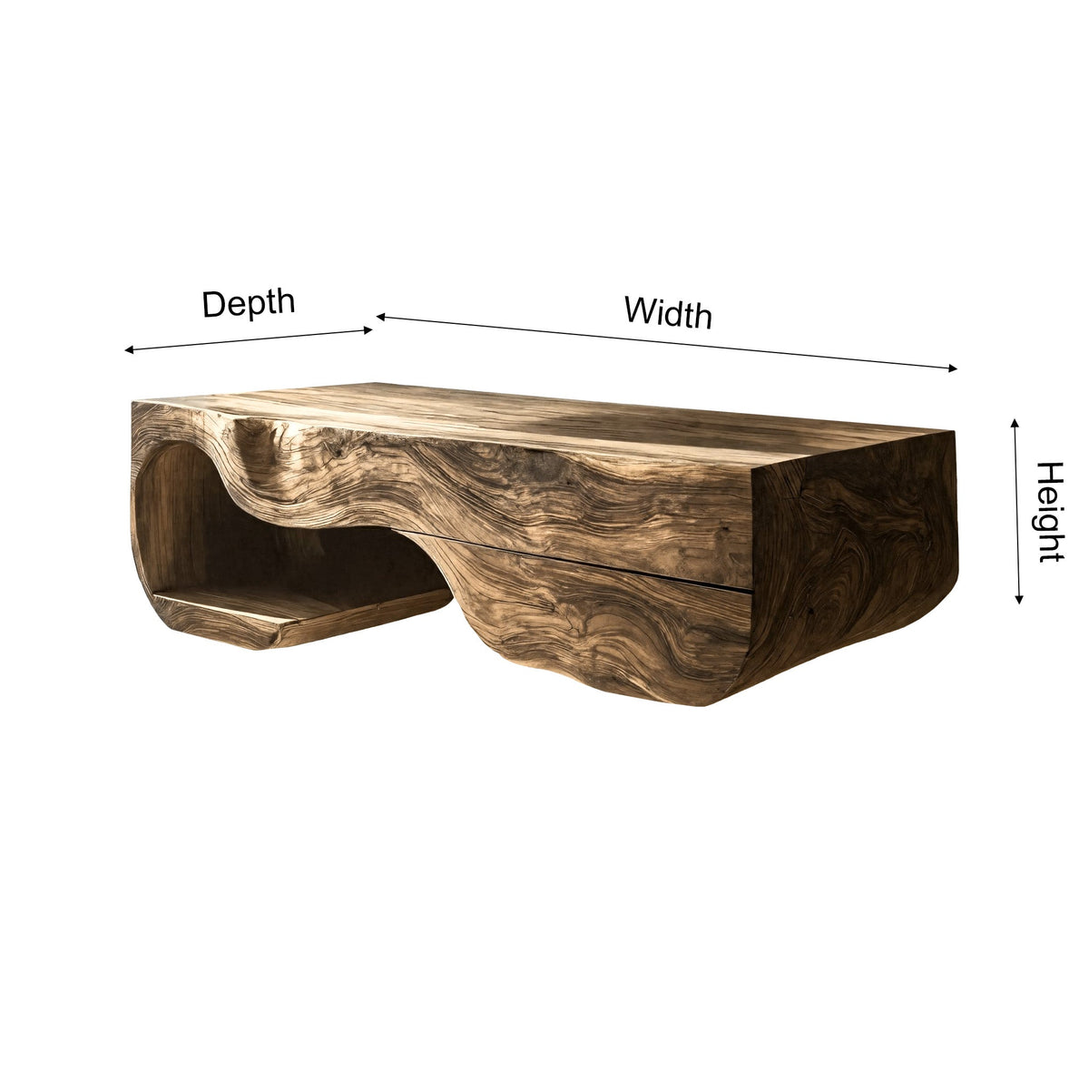 Sculpted Solid Wood Floating Bathroom Vanity with Drawer - view 5