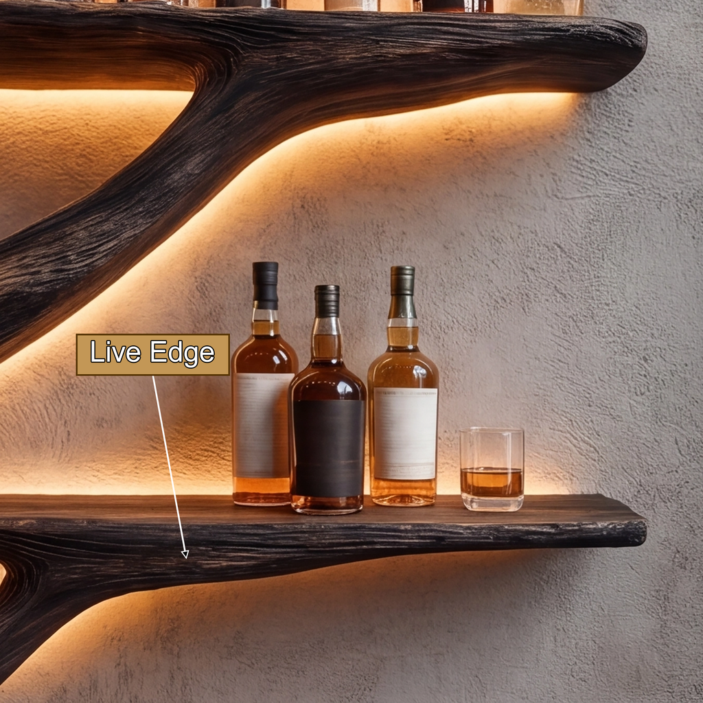 Solid Hardwood Tree Wine Rack with Integrated LED Backlighting - view 4