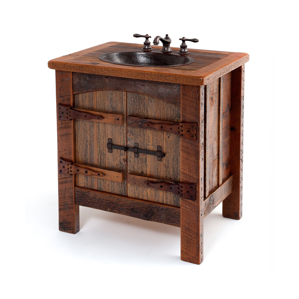 Live Edge Floating Wood Bathroom Sink Vanity, Mid-Century Style