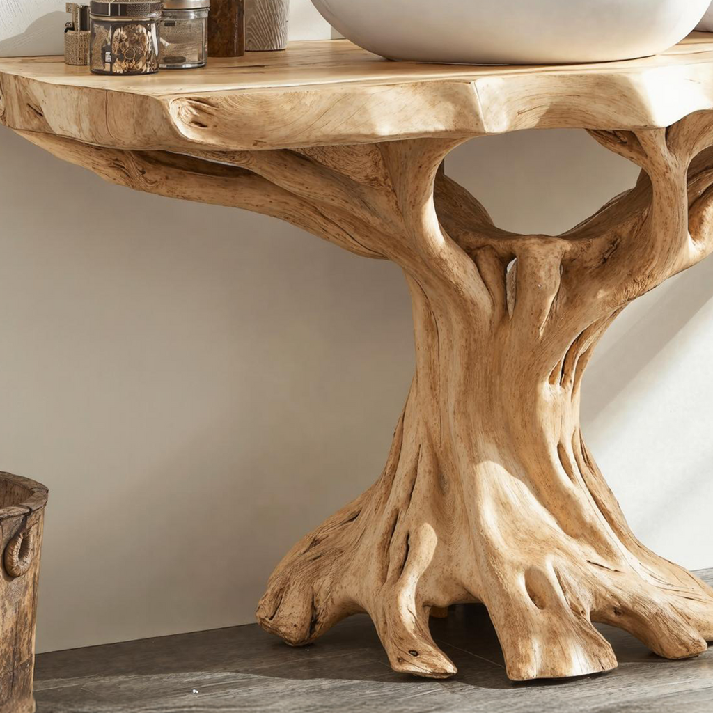 Live Edge Natural Wood Bathroom Vanity Top, Farmhouse Style - view 2