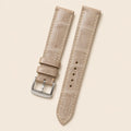 Beige Alligator Leather Watch Strap leather watch strap, flat lay