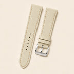 Beige Epsom Leather Watch Strap leather watch strap, flat lay