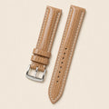 Beige Lizard Leather Watch Strap leather watch strap, flat lay
