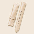 Beige Python Leather Watch Strap leather watch strap, flat lay