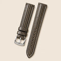 Black & Gold Lizard Leather Watch Strap leather watch strap, flat lay