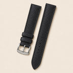 Black Peccary Leather Watch Strap leather watch strap, flat lay