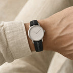 Black Stingray Leather Watch Strap worn on the wrist