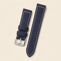 Blue Crazy Horse Leather Watch Strap leather watch strap, flat lay