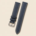 Blue Gray & Black Babele Leather Watch Strap leather watch strap, flat lay