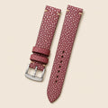 Bordeaux Stingray Leather Watch Strap leather watch strap, flat lay