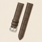Brown Alligator Wings Cut Leather Watch Strap leather watch strap, flat lay