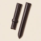 Brown Coffee Lizard Leather Watch Strap leather watch strap, flat lay