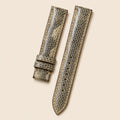 Brown Gray Lizard Leather Watch Strap leather watch strap, flat lay