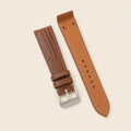 Brown Lizard Fixed Bars Leather Watch Strap leather watch strap, flat lay