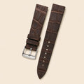 Brown Nubuck Leather Watch Strap leather watch strap, flat lay
