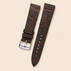 Brown Nubuck Leather Watch Strap leather watch strap, flat lay