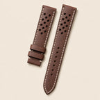 Brown Rally Pueblo Leather Watch Strap leather watch strap, flat lay