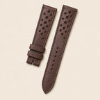 Brown Rally Vachetta Leather Watch Strap leather watch strap, flat lay