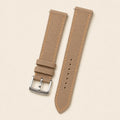 Brown Sailcloth Rubber Watch Strap leather watch strap, flat lay