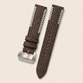 Brown Shark Leather Watch Strap leather watch strap, flat lay