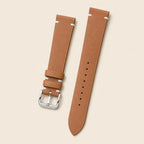 Brown Swift Leather Watch Strap leather watch strap, flat lay